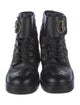 Chanel Interlocking CC Logo Leather Combat Boots