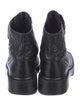 Chanel Interlocking CC Logo Leather Combat Boots