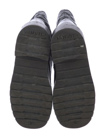 Chanel Interlocking CC Logo Leather Combat Boots