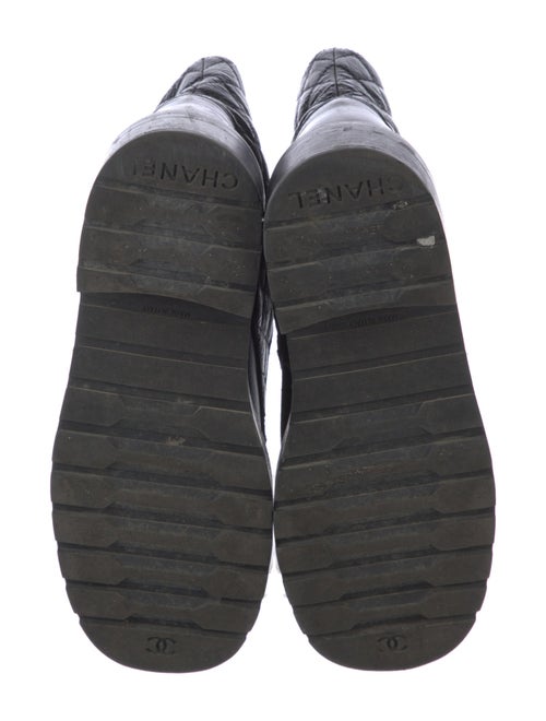 Chanel Interlocking CC Logo Leather Combat Boots