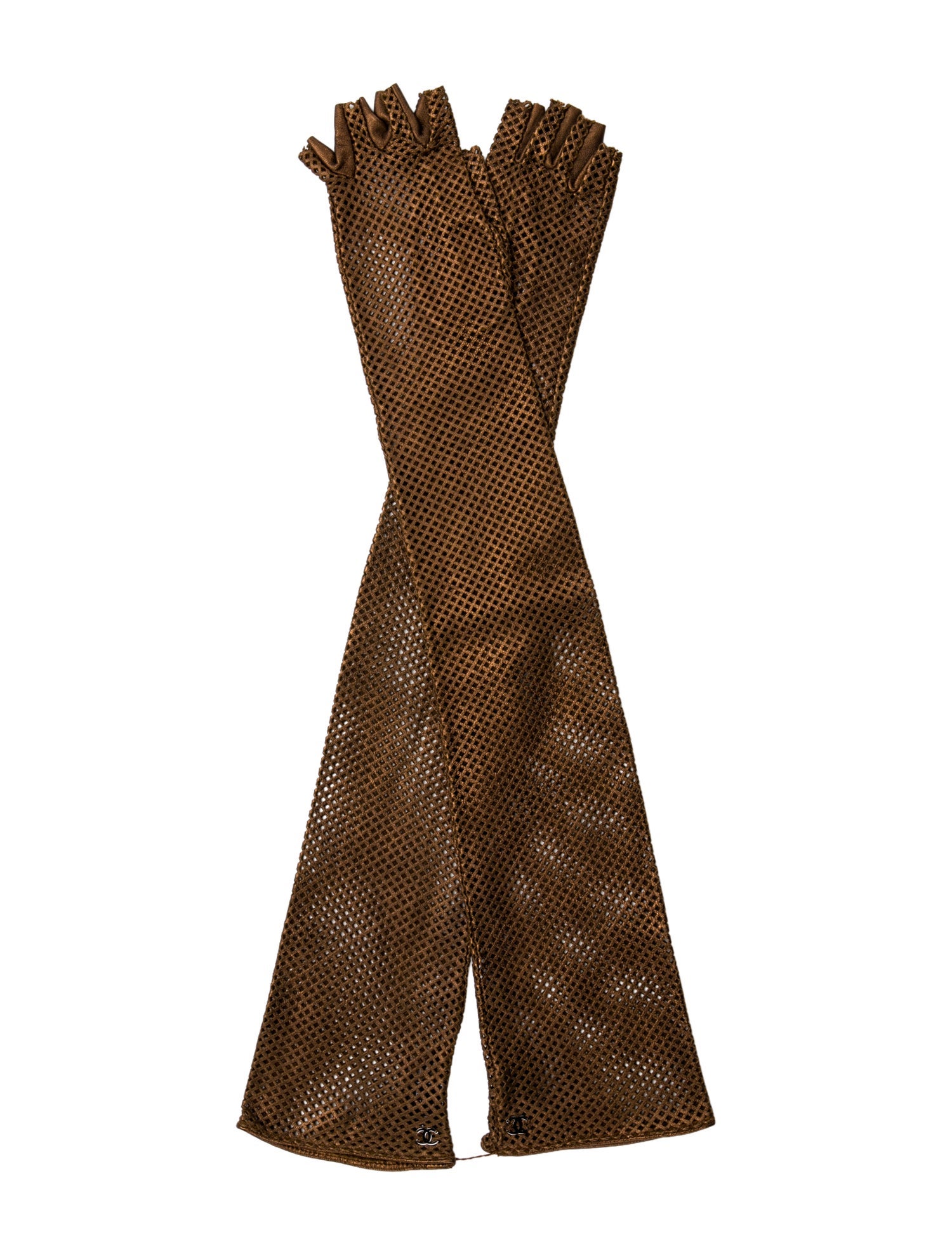 Chanel Perforated Elbow-Length Gloves