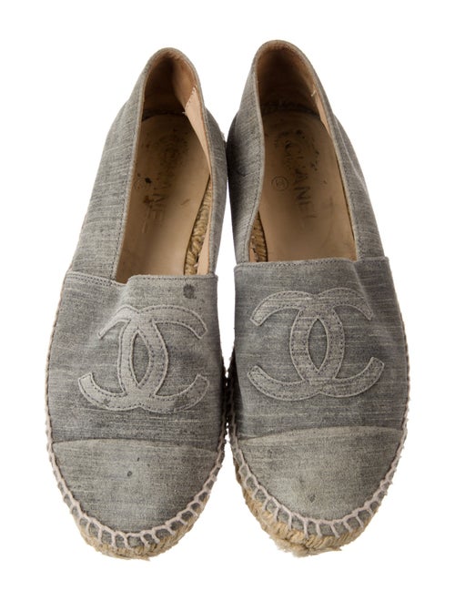Chanel Interlocking CC Logo Suede Espadrilles