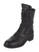 Chanel Interlocking CC Logo Leather Combat Boots