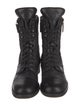 Chanel Interlocking CC Logo Leather Combat Boots