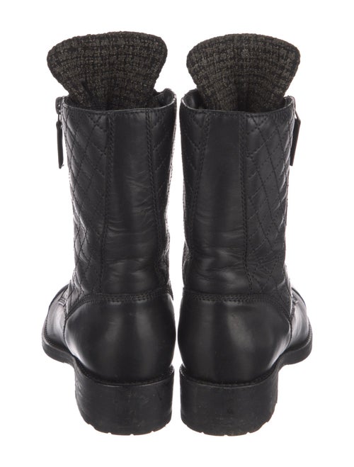 Chanel Interlocking CC Logo Leather Combat Boots