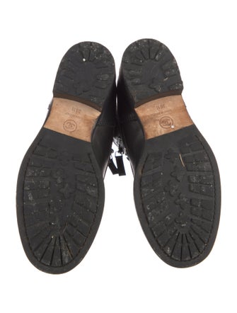 Chanel Interlocking CC Logo Leather Combat Boots