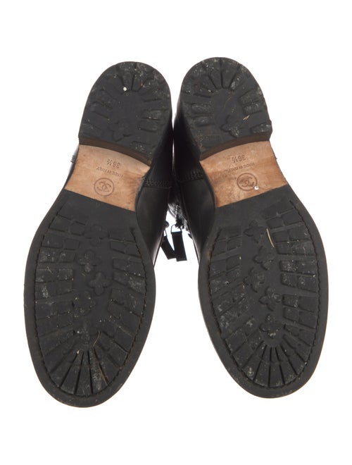 Chanel Interlocking CC Logo Leather Combat Boots