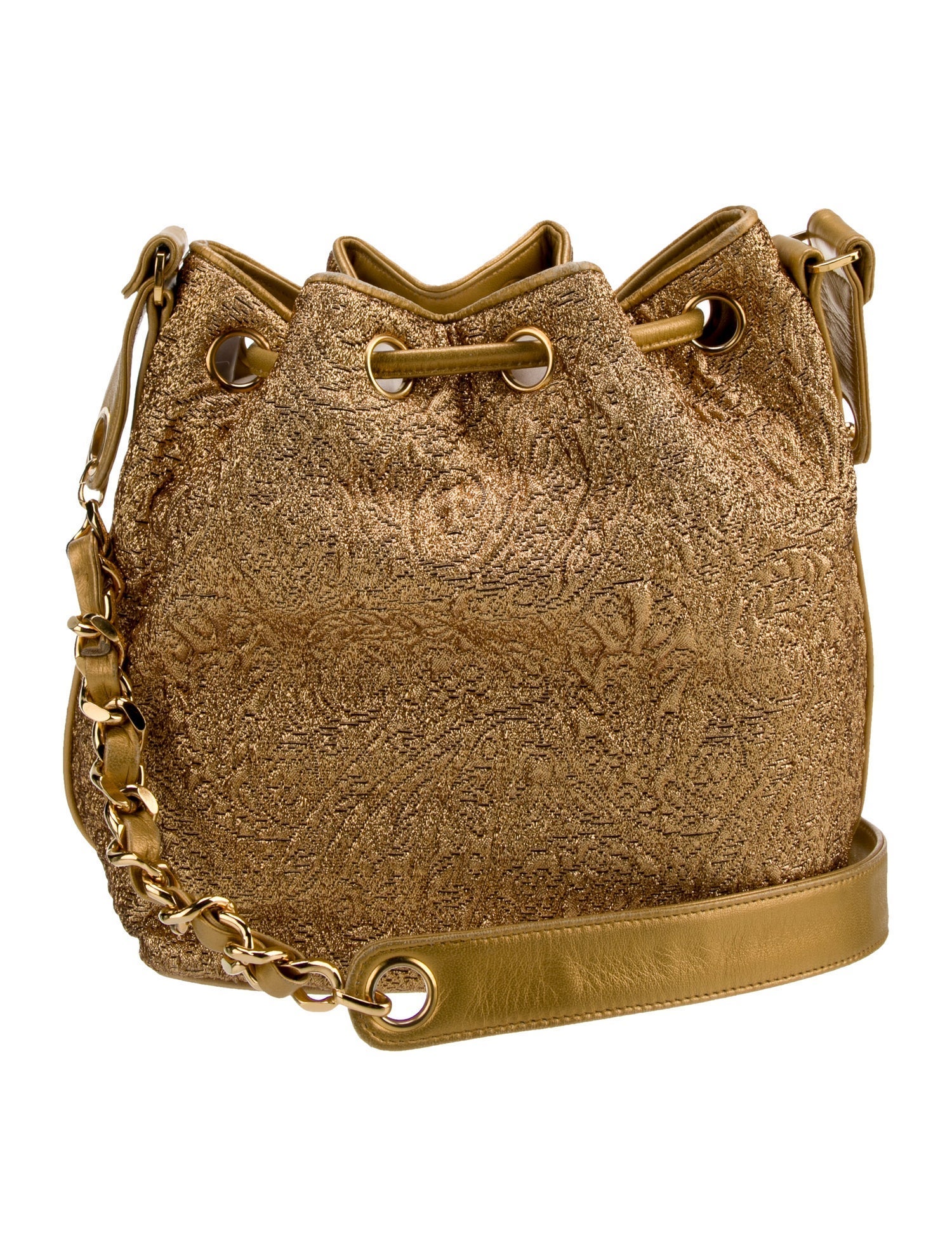 Chanel Vintage Brocade Bucket Bag