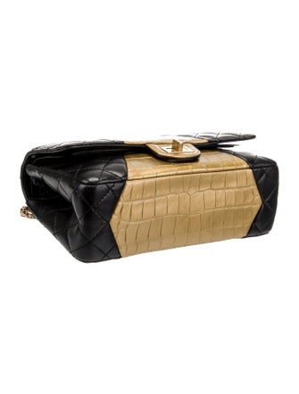 Chanel Leather Crocodile Embossed 225 Reissue Double Flap Bag