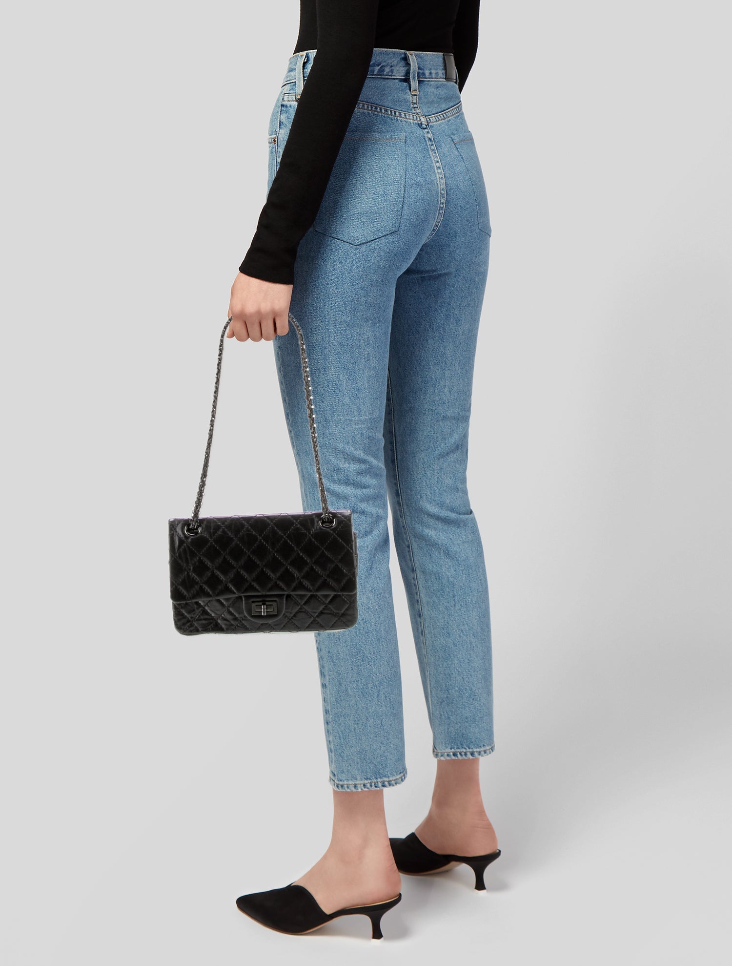 Chanel Reissue 225 So Black Double Flap Bag