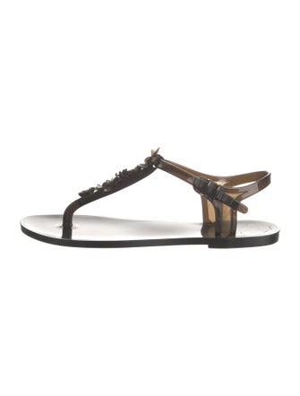 Chanel 2016 Interlocking CC Logo T-Strap Sandals