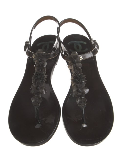 Chanel 2016 Interlocking CC Logo T-Strap Sandals