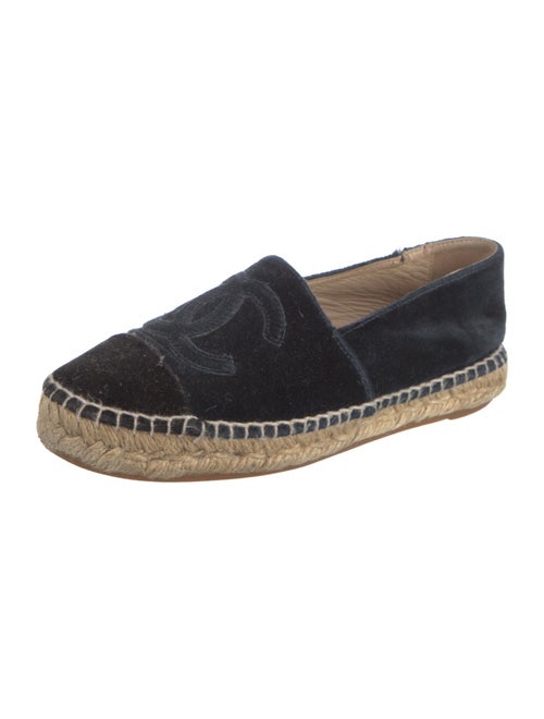 Chanel Interlocking CC Logo Velvet Espadrilles