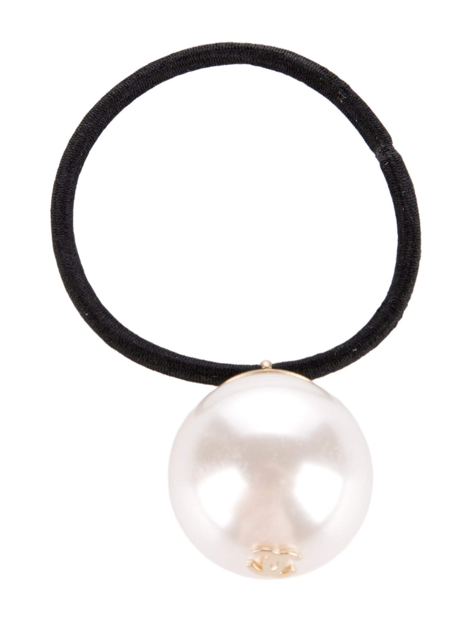 Chanel Faux Pearl CC Hair Tie