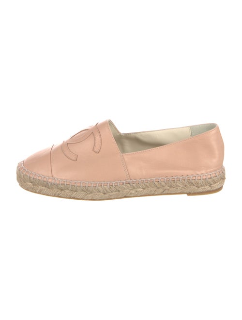 Chanel Interlocking CC Logo Leather Espadrilles