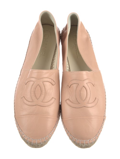 Chanel Interlocking CC Logo Leather Espadrilles