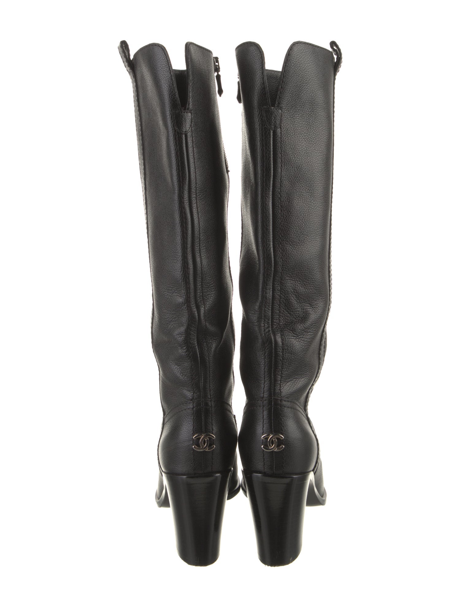 Chanel Interlocking CC Logo Leather Boots