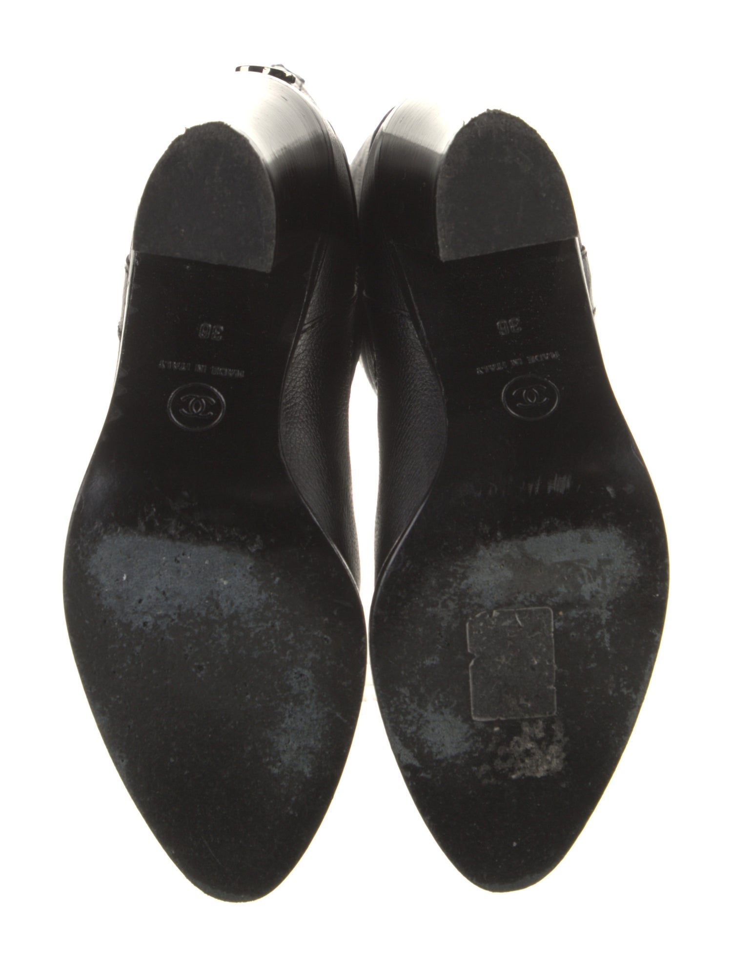 Chanel Interlocking CC Logo Leather Boots