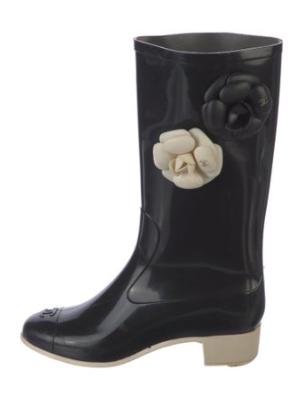 Chanel Interlocking CC Logo Rubber Rain Boots