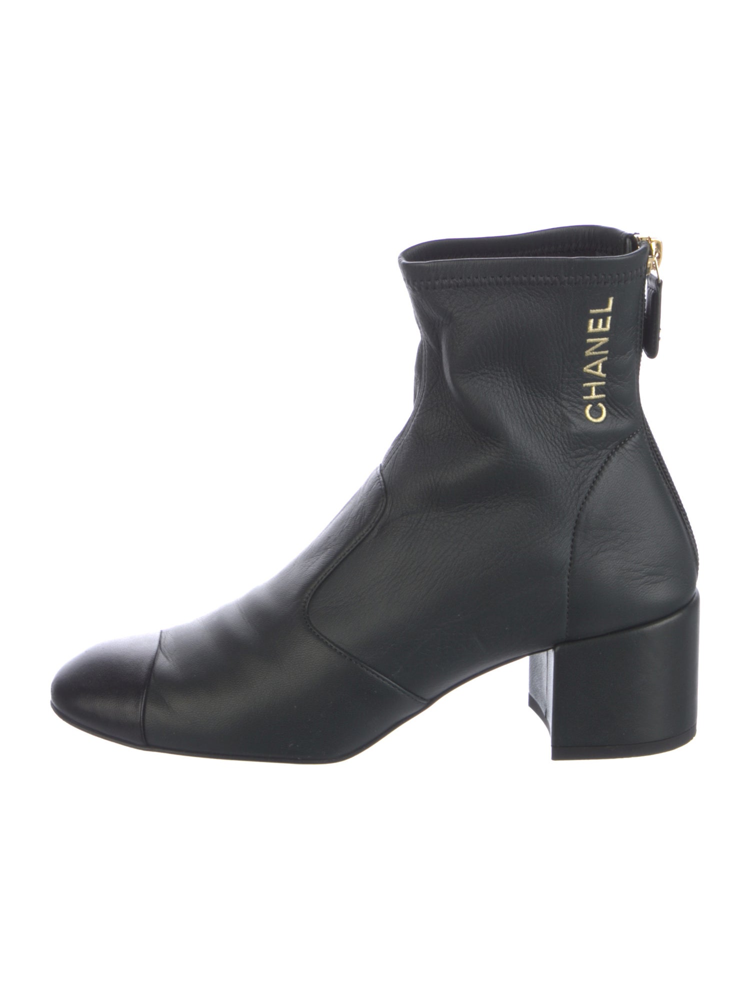 Chanel Interlocking CC Logo Leather Boots