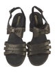 Chanel Interlocking CC Logo Velvet T-Strap Sandals