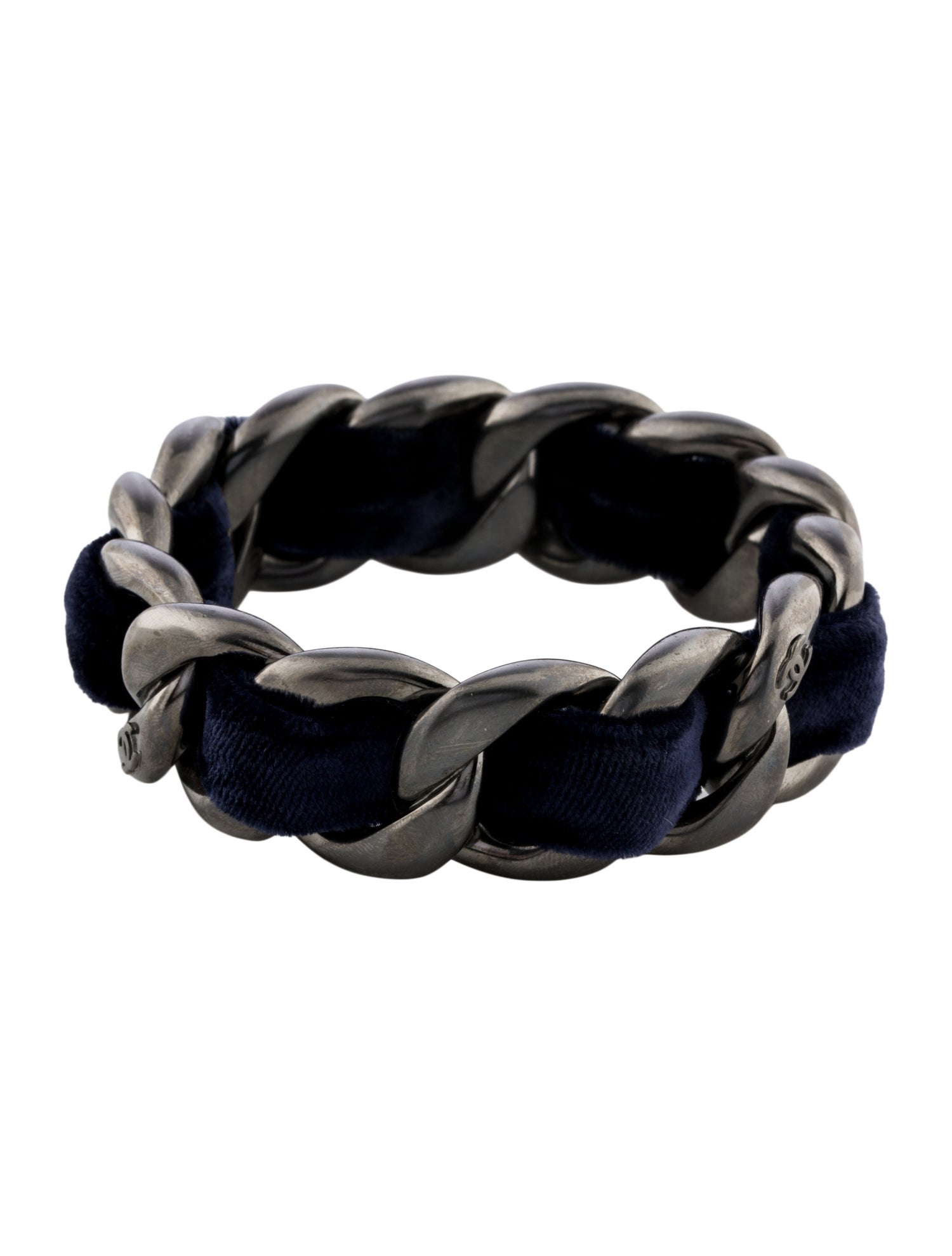 Chanel Velvet Chain Link Bangle