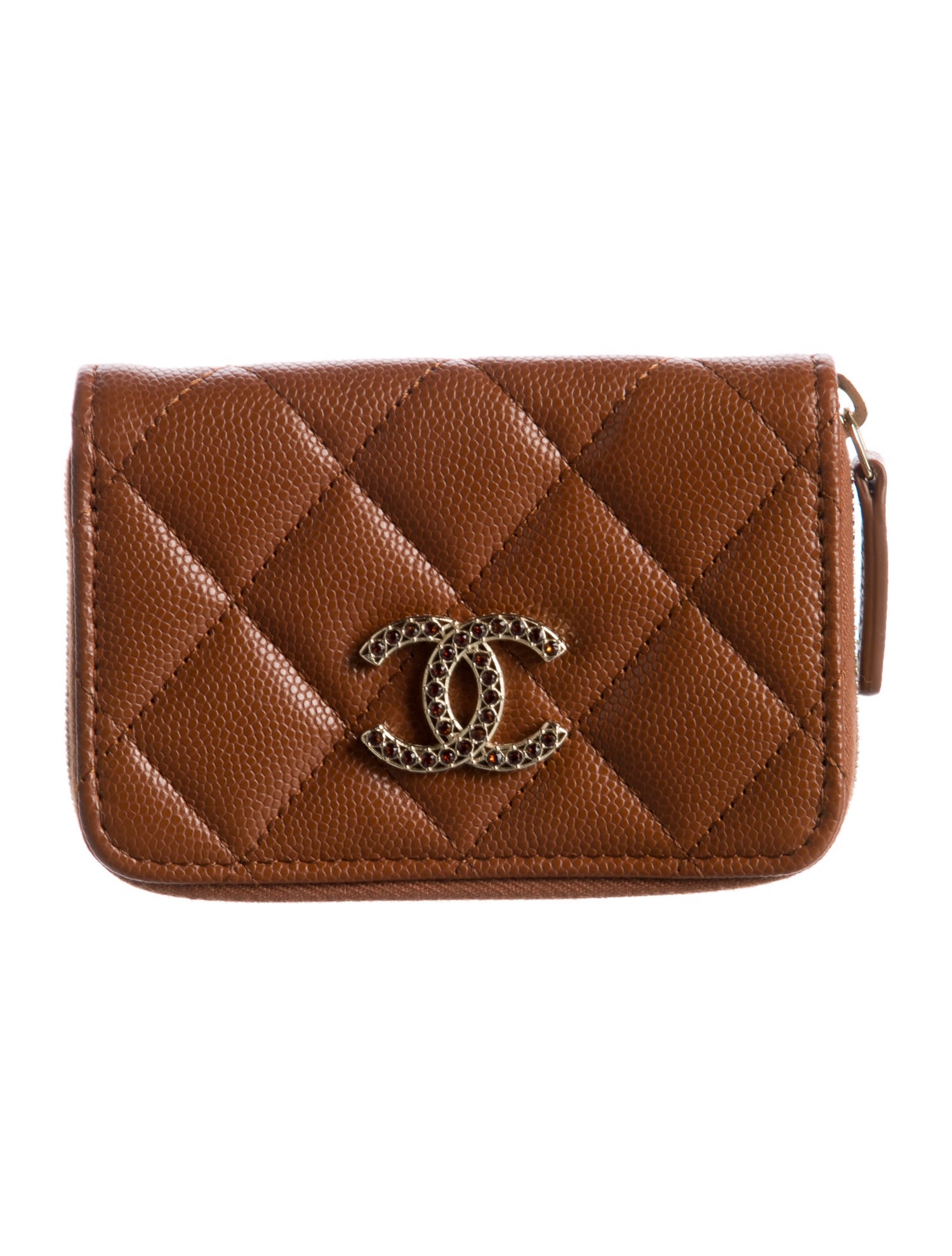 Chanel Zipped Coin Purse Interlocking CC Logo Coin Pouch