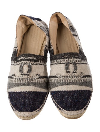 Chanel Interlocking CC Logo Whipstitch Trim Espadrilles