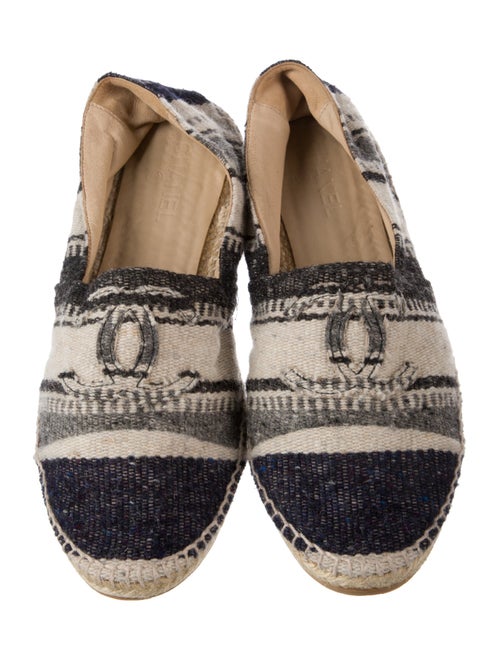 Chanel Interlocking CC Logo Whipstitch Trim Espadrilles