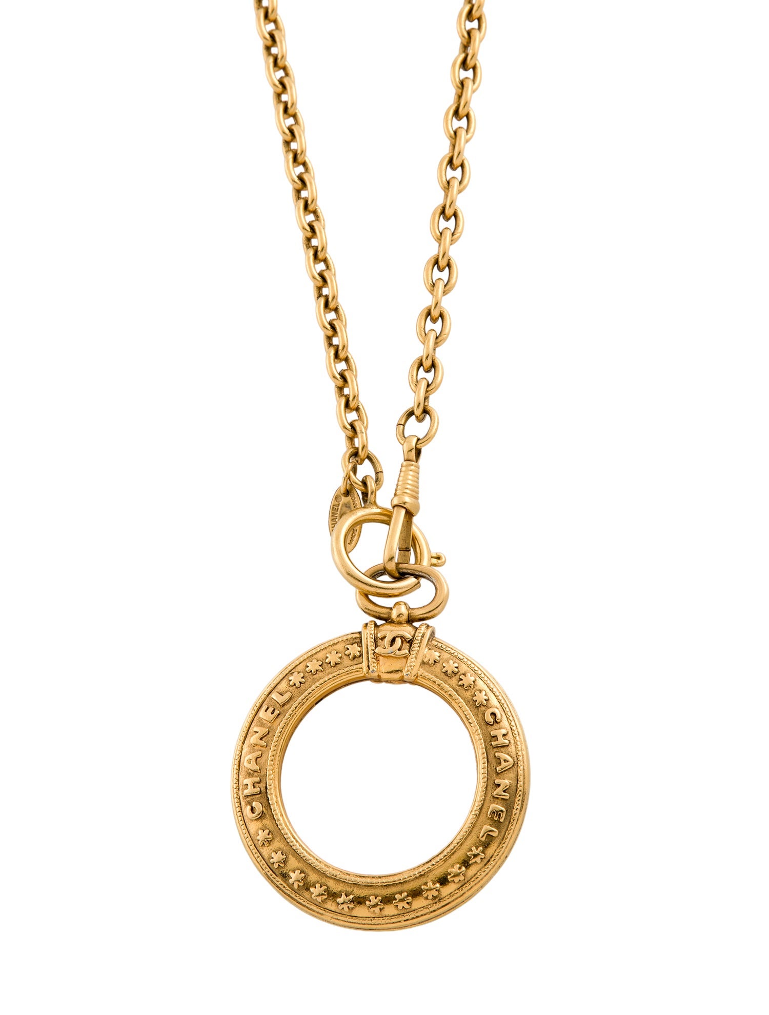 Chanel Vintage Magnifying Glass Pendant Necklace