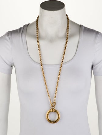 Chanel Vintage Magnifying Glass Pendant Necklace