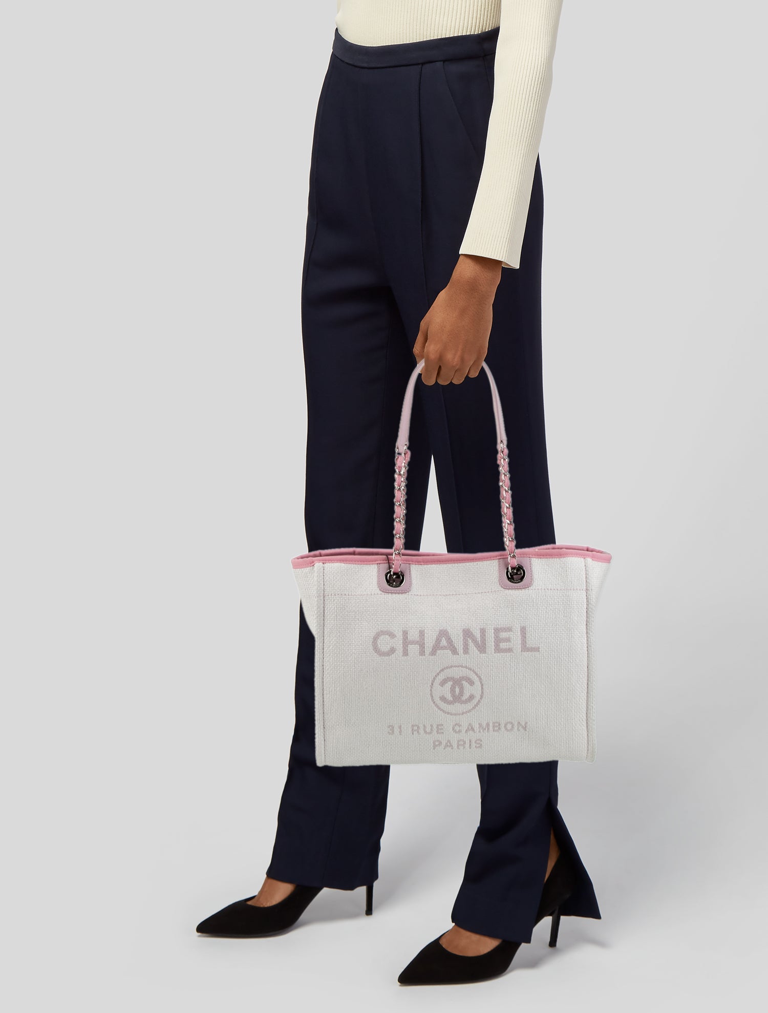 Chanel Small Raffia Deauville Tote