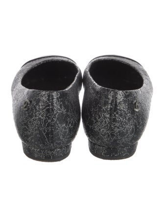 Chanel Interlocking CC Logo Leather Ballet Flats