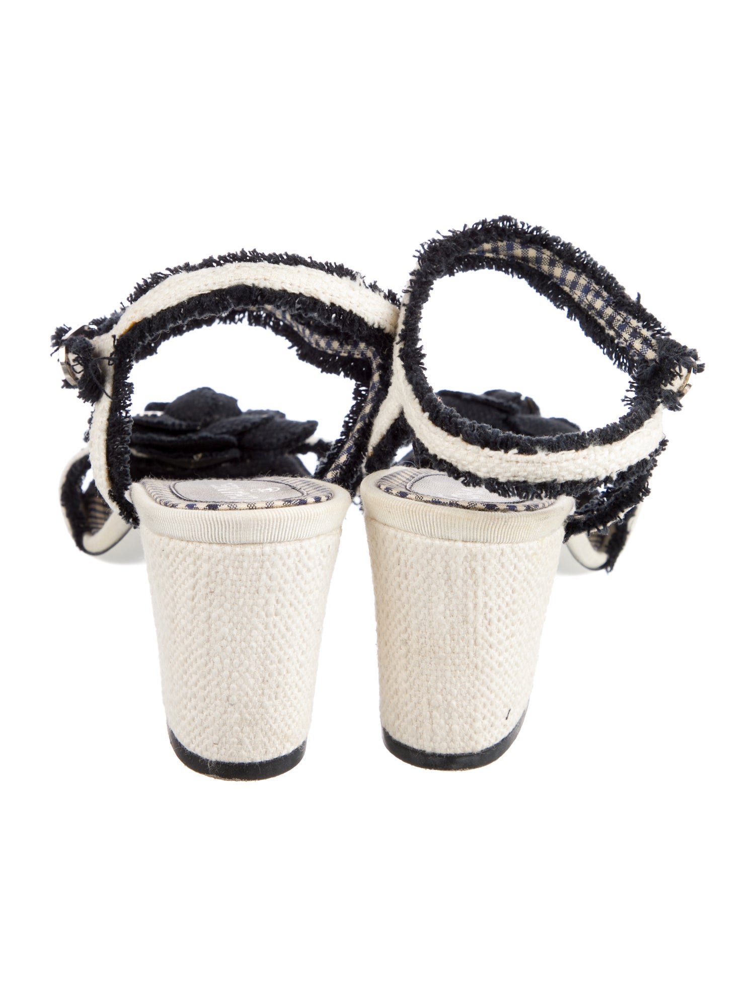 Chanel Interlocking CC Logo Canvas Slingback Pumps