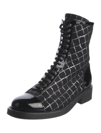 Chanel 2020 Interlocking CC Logo Combat Boots