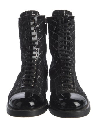 Chanel 2020 Interlocking CC Logo Combat Boots