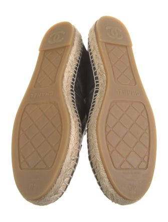 Chanel Interlocking CC Logo Leather Espadrilles