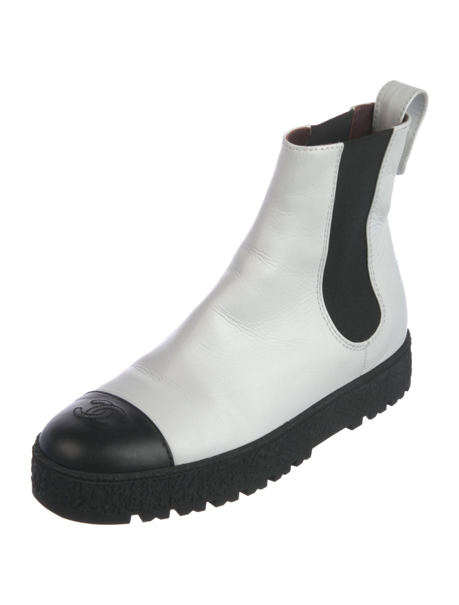 Chanel 2021 Interlocking CC Logo Chelsea Boots