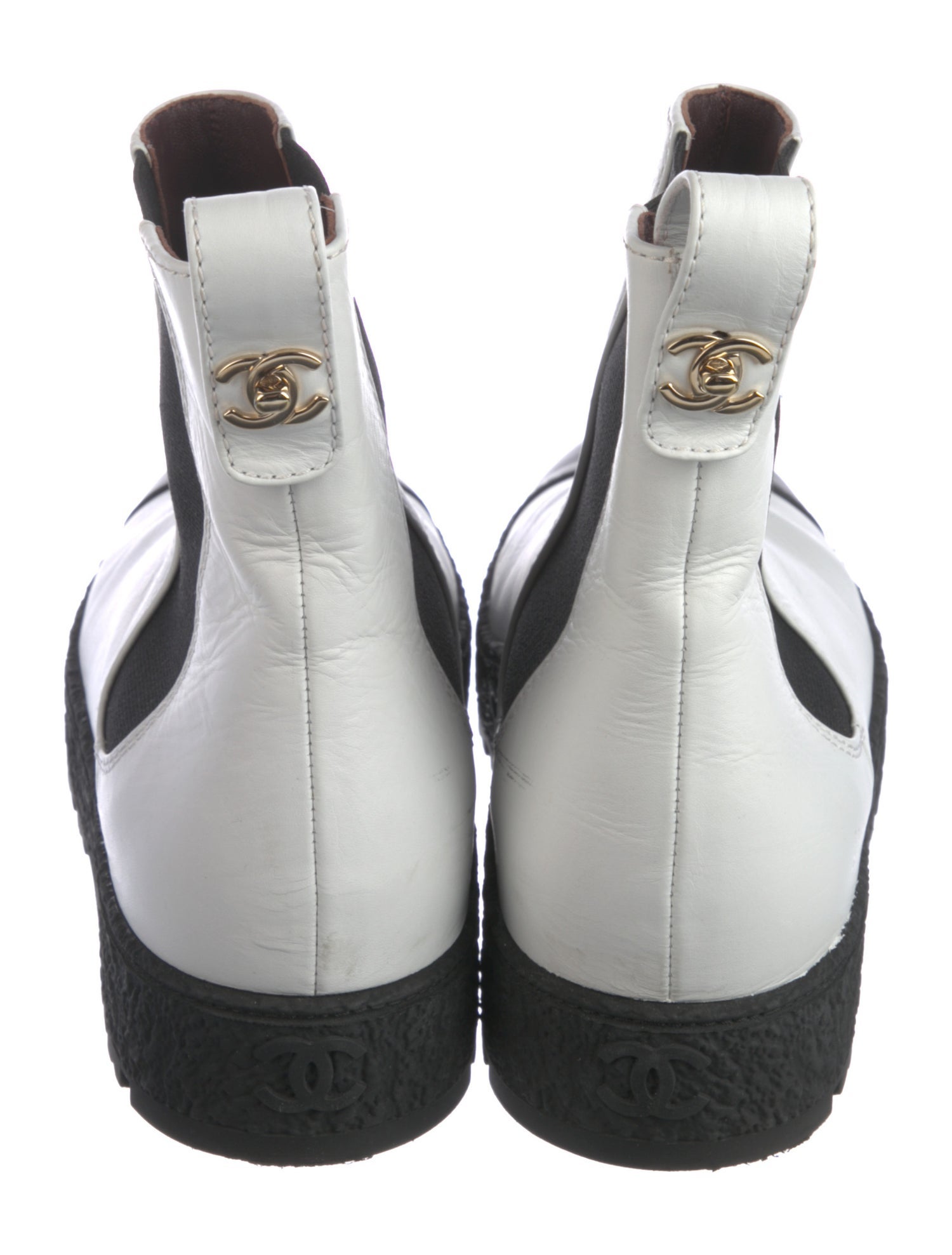 Chanel 2021 Interlocking CC Logo Chelsea Boots