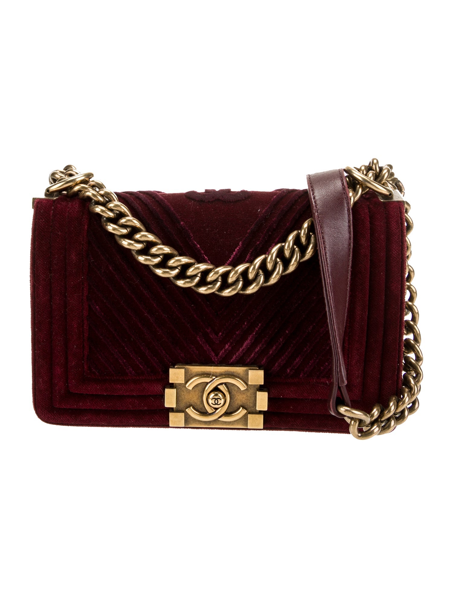 Chanel Paris-Cosmopolite Small Velvet Chevron Boy Bag