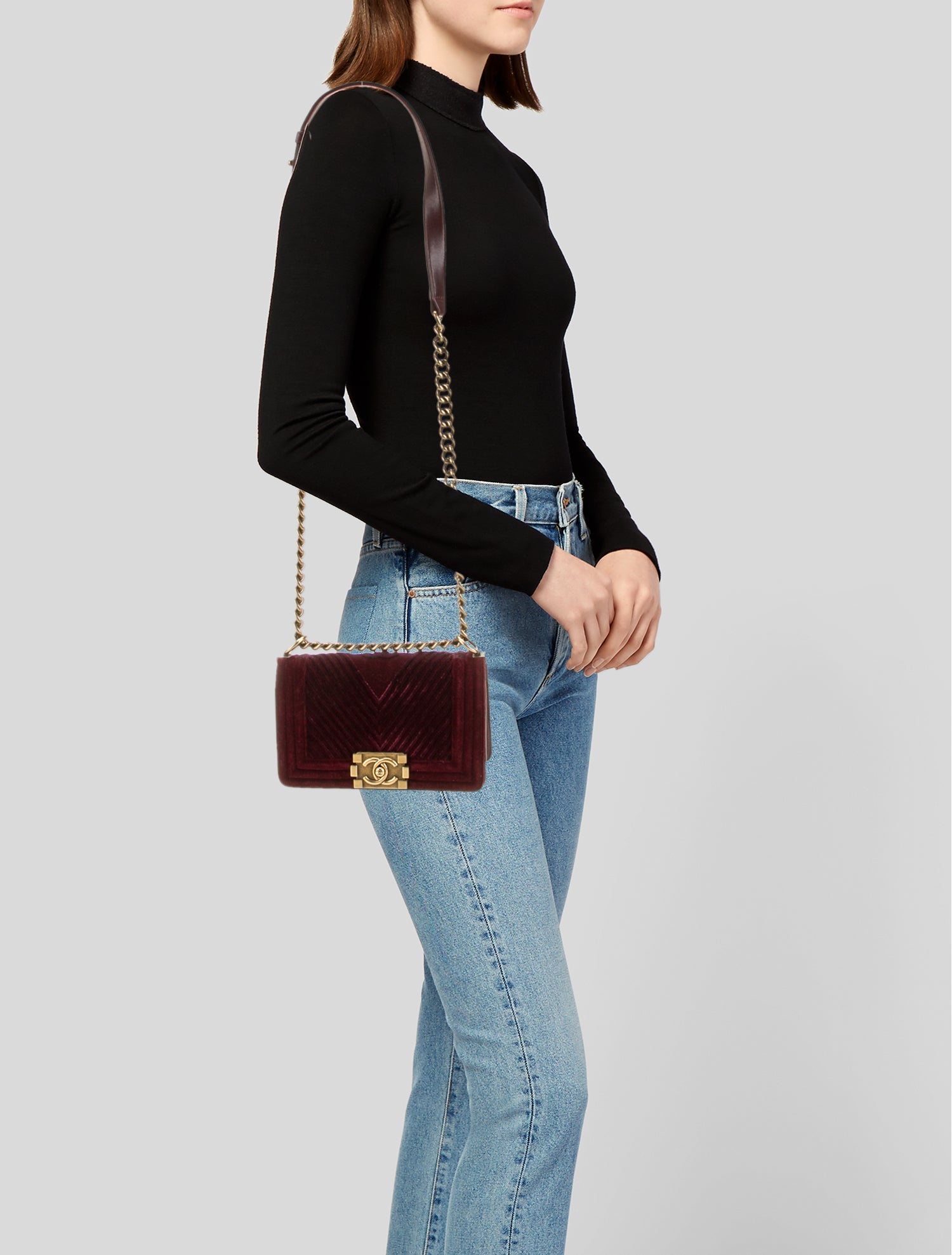 Chanel Paris-Cosmopolite Small Velvet Chevron Boy Bag