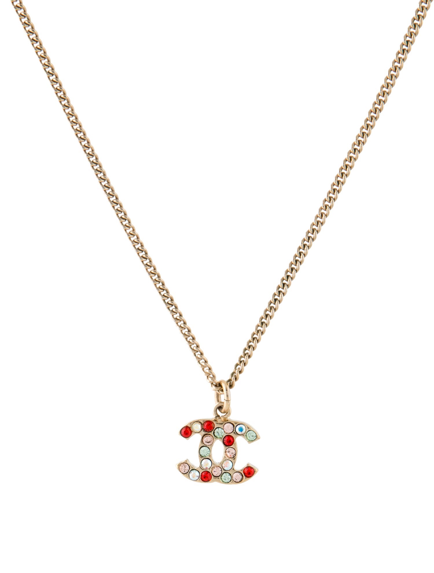 Chanel Strass CC Pendant Necklace