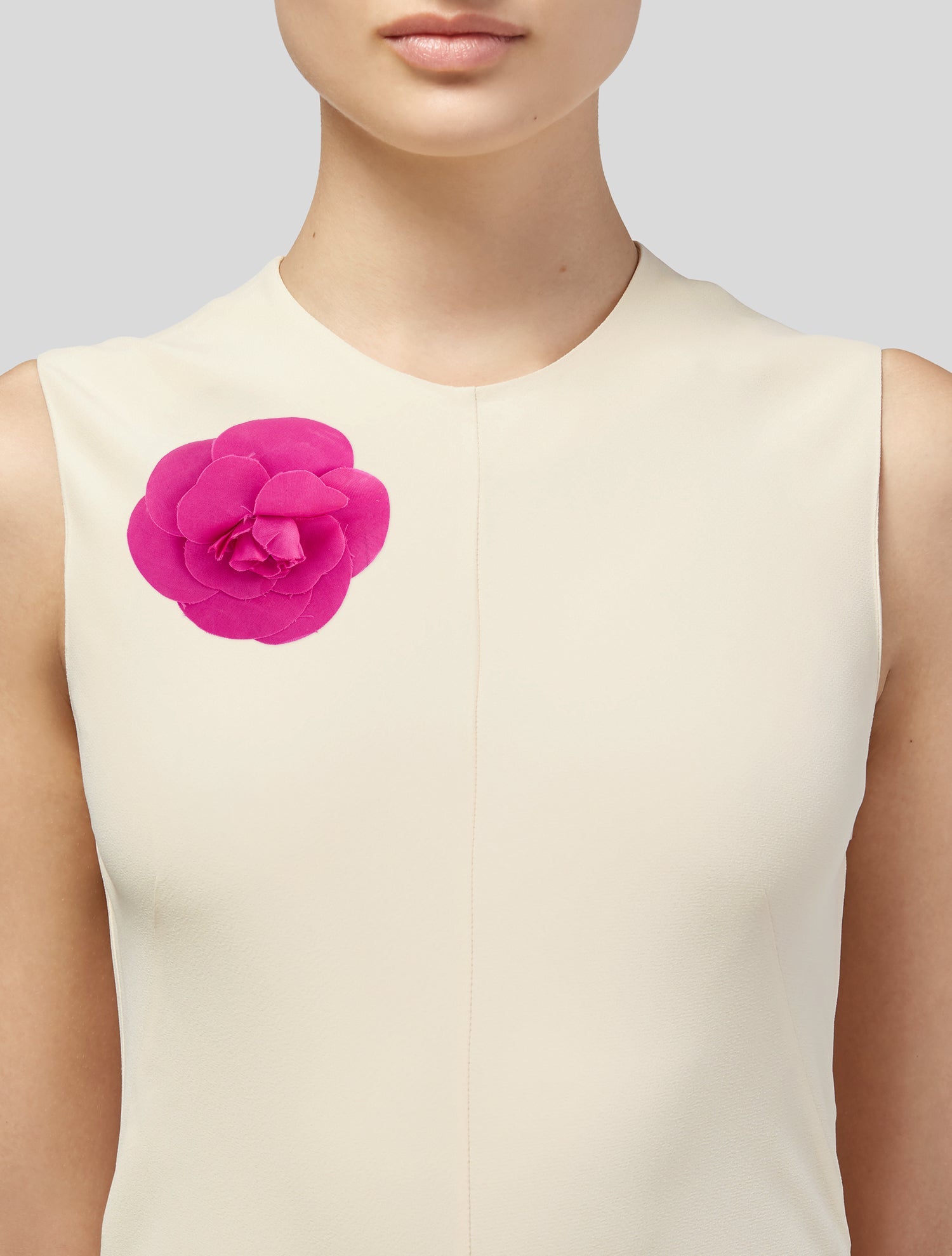 Chanel Vintage Silk Camellia Flower Brooch