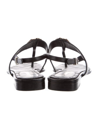 Chanel 2021 Interlocking CC Logo T-Strap Sandals