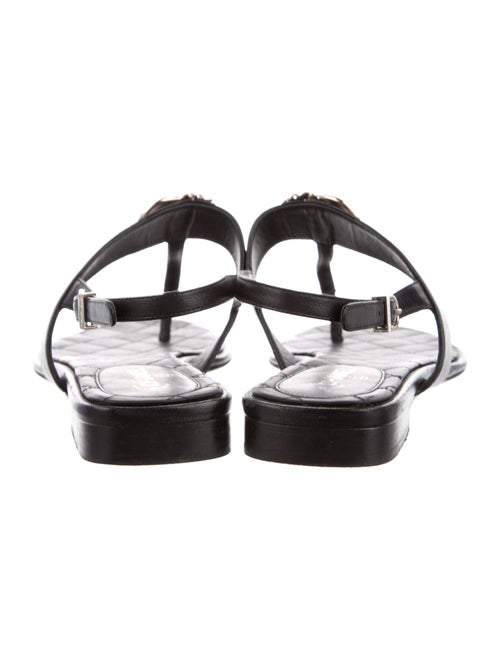 Chanel 2021 Interlocking CC Logo T-Strap Sandals