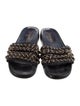 Chanel Interlocking CC Logo Leather Slides