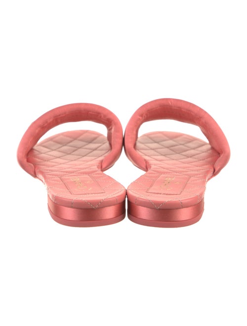 Chanel Interlocking CC Logo Satin Slides