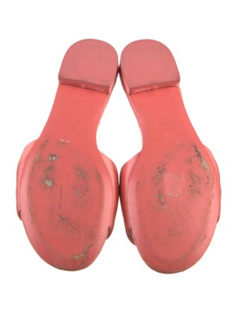 Chanel Interlocking CC Logo Satin Slides