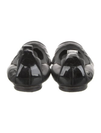 Chanel Interlocking CC Logo Leather Ballet Flats