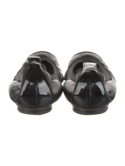 Chanel Interlocking CC Logo Leather Ballet Flats